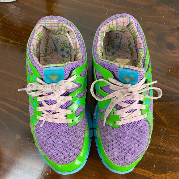Nike Free Run + 2 DB Doernbecher Violet Green Blue Women's Sz 6.5 Running Shoes - Picture 8 of 10